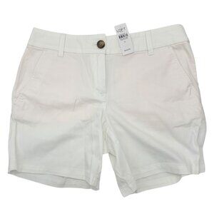 Loft Outlet 6 inch Shorts Womens Size 0 White Cotton Blend NEW